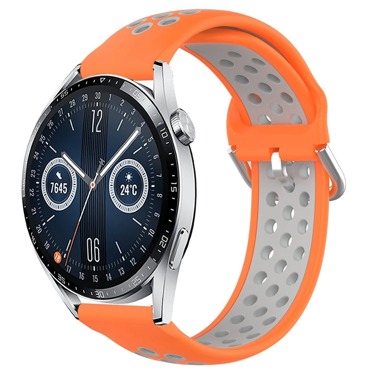 For Huawei Watch GT3 42mm 20mm Perforated Breathable Sports Silicone Watch Band