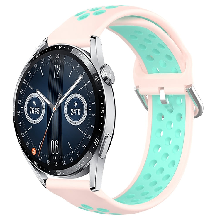 For Huawei Watch GT3 42mm 20mm Perforated Breathable Sports Silicone Watch Band