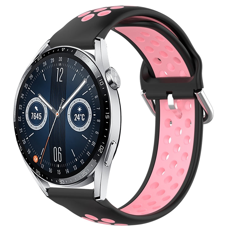 For Huawei Watch GT3 42mm 20mm Perforated Breathable Sports Silicone Watch Band