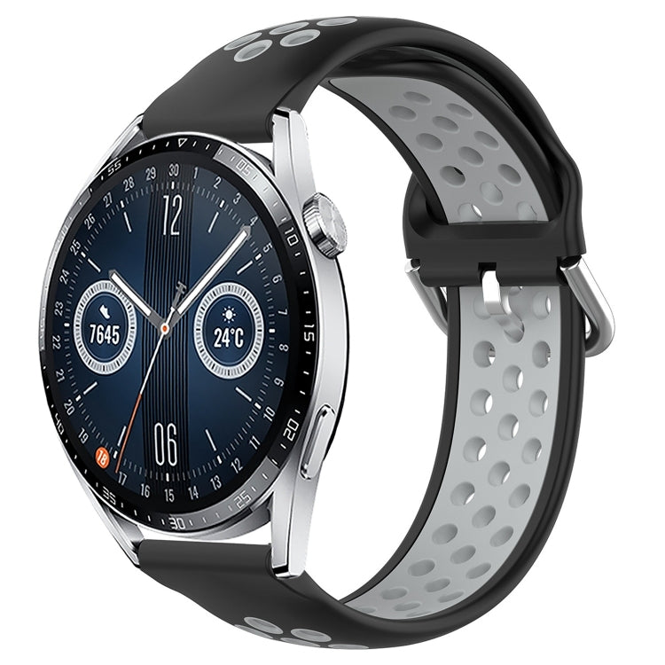 For Huawei Watch GT3 42mm 20mm Perforated Breathable Sports Silicone Watch Band