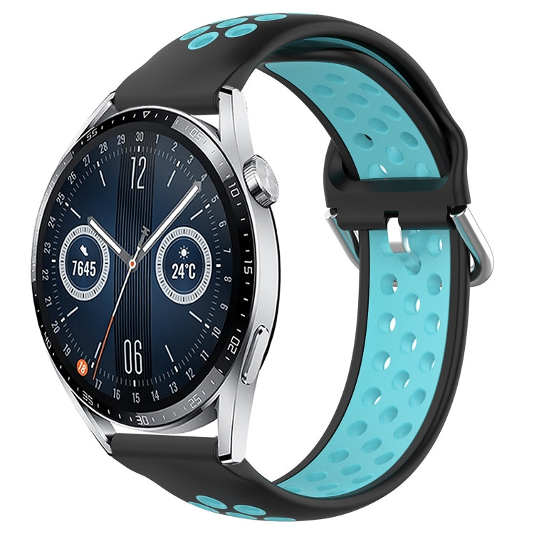 For Huawei Watch GT3 42mm 20mm Perforated Breathable Sports Silicone Watch Band