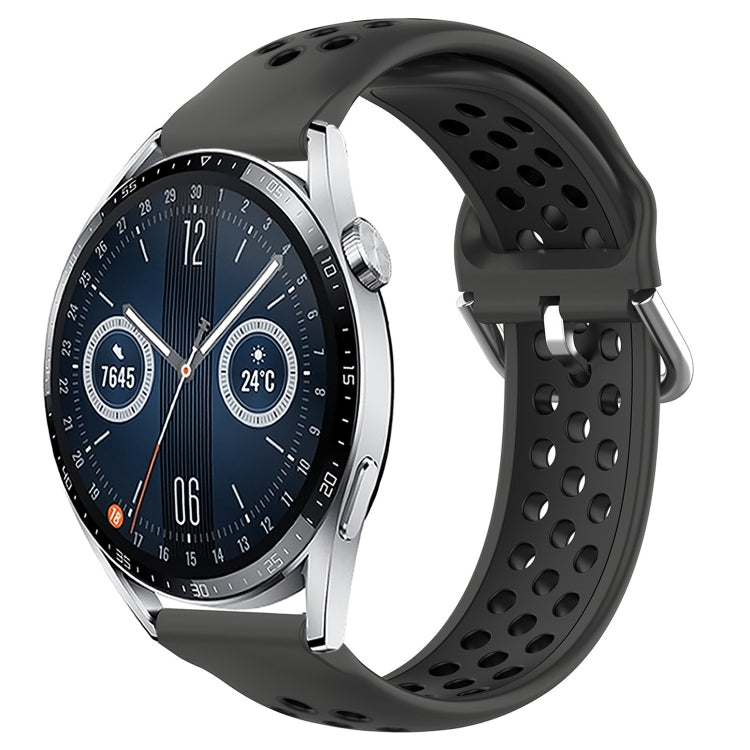 For Huawei Watch GT3 42mm 20mm Perforated Breathable Sports Silicone Watch Band