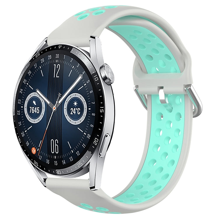 For Huawei Watch GT3 42mm 20mm Perforated Breathable Sports Silicone Watch Band