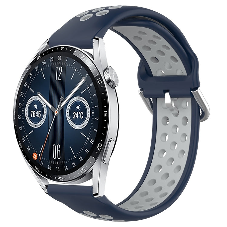 For Huawei Watch GT3 42mm 20mm Perforated Breathable Sports Silicone Watch Band