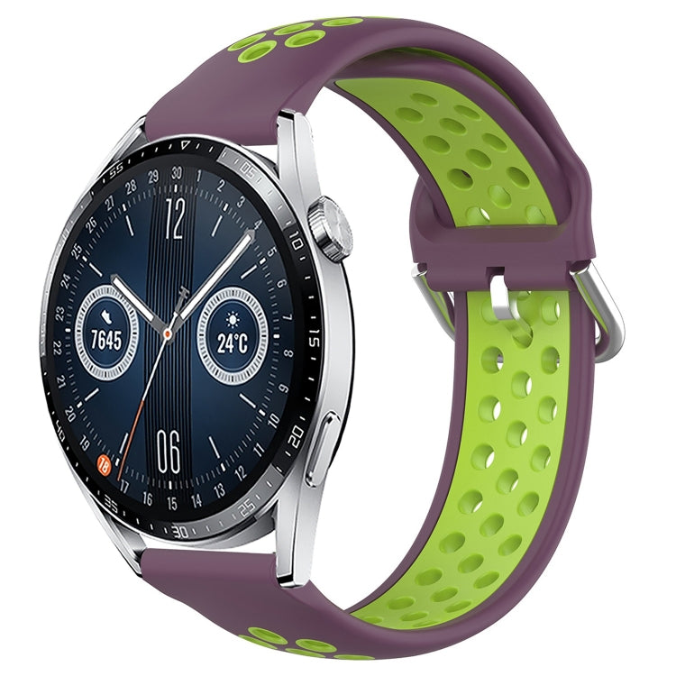 For Huawei Watch GT3 42mm 20mm Perforated Breathable Sports Silicone Watch Band