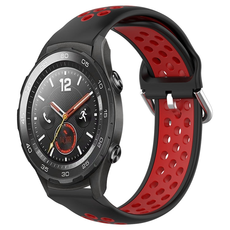 For Huawei Watch 2 20mm Perforated Breathable Sports Silicone Watch Band
