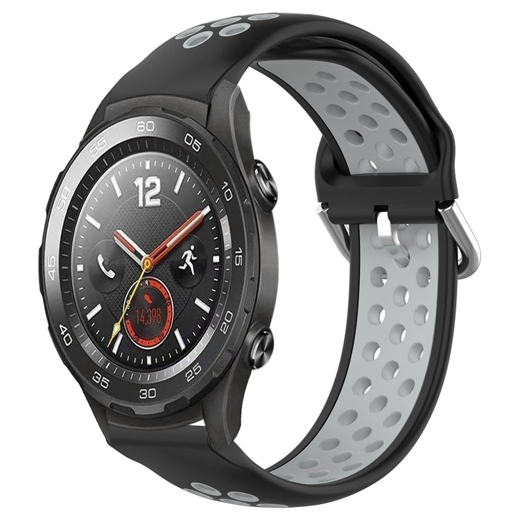 For Huawei Watch 2 20mm Perforated Breathable Sports Silicone Watch Band