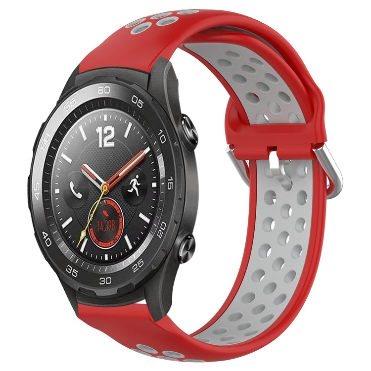 For Huawei Watch 2 20mm Perforated Breathable Sports Silicone Watch Band