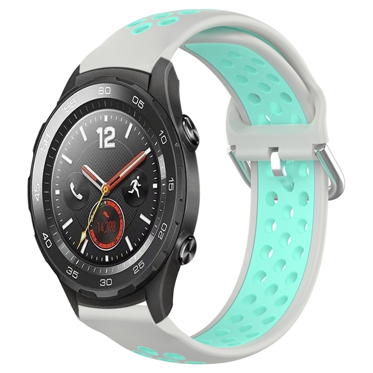 For Huawei Watch 2 20mm Perforated Breathable Sports Silicone Watch Band