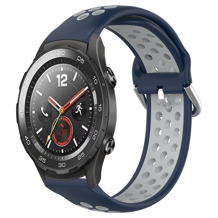 For Huawei Watch 2 20mm Perforated Breathable Sports Silicone Watch Band