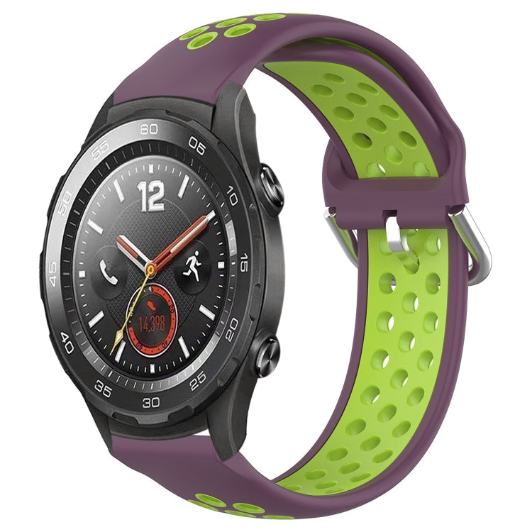 For Huawei Watch 2 20mm Perforated Breathable Sports Silicone Watch Band
