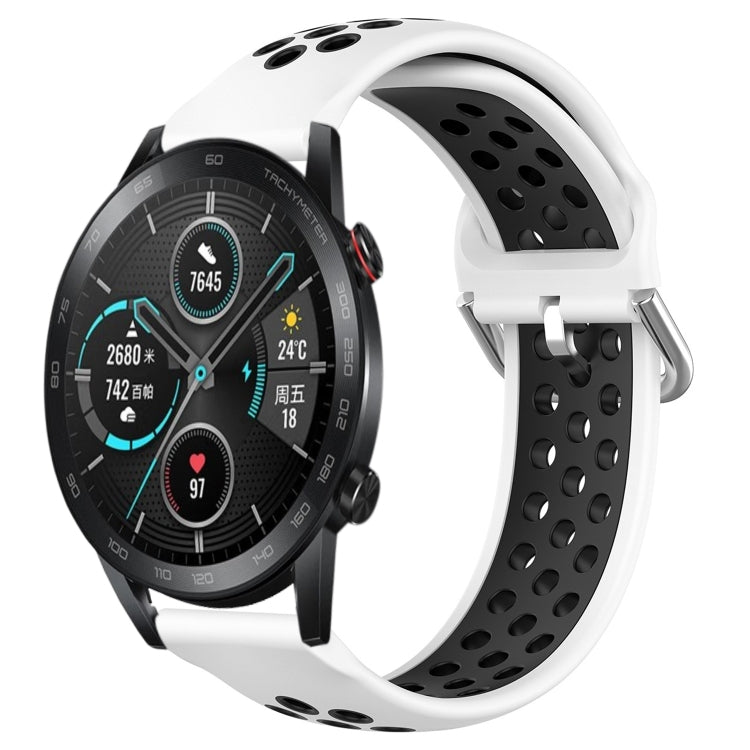 For Honor Magic Watch2 42mm 20mm Perforated Breathable Sports Silicone Watch Band