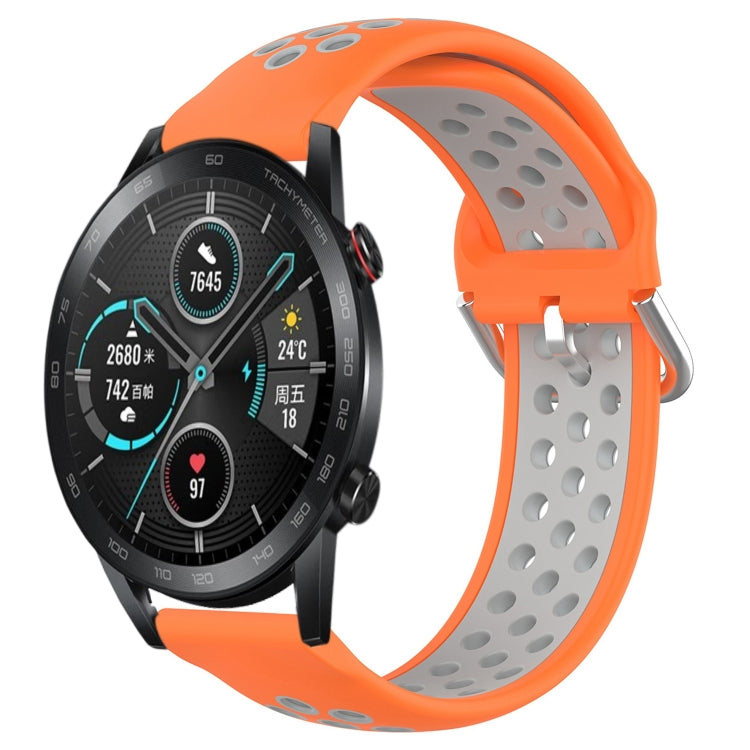 For Honor Magic Watch2 42mm 20mm Perforated Breathable Sports Silicone Watch Band