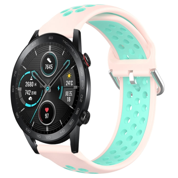For Honor Magic Watch2 42mm 20mm Perforated Breathable Sports Silicone Watch Band