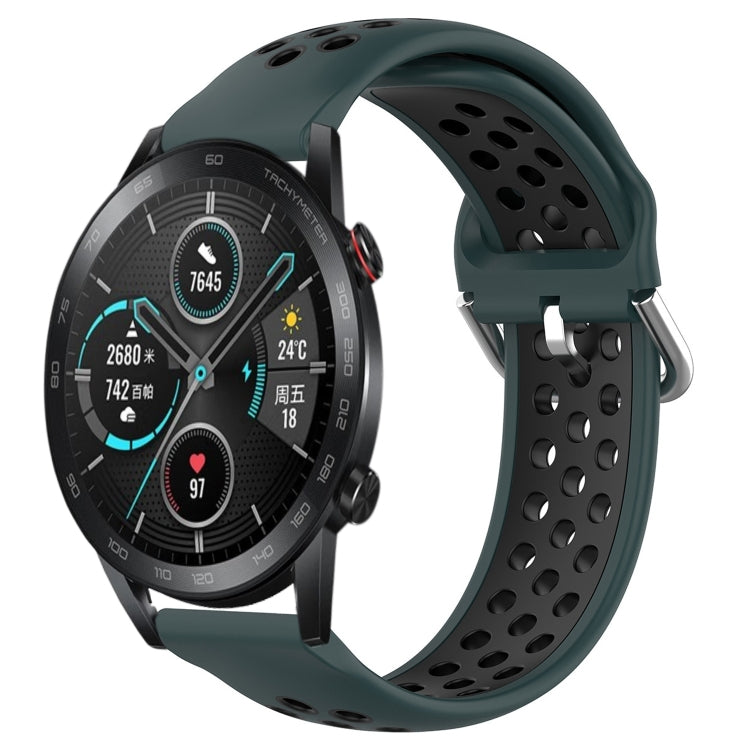 For Honor Magic Watch2 42mm 20mm Perforated Breathable Sports Silicone Watch Band