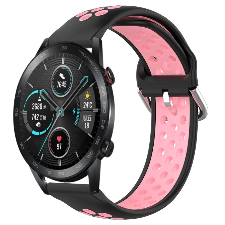 For Honor Magic Watch2 42mm 20mm Perforated Breathable Sports Silicone Watch Band