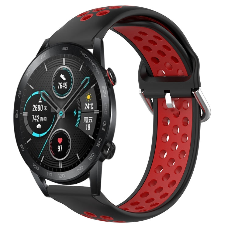 For Honor Magic Watch2 42mm 20mm Perforated Breathable Sports Silicone Watch Band