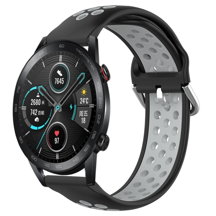For Honor Magic Watch2 42mm 20mm Perforated Breathable Sports Silicone Watch Band