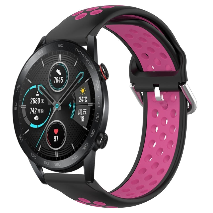 For Honor Magic Watch2 42mm 20mm Perforated Breathable Sports Silicone Watch Band