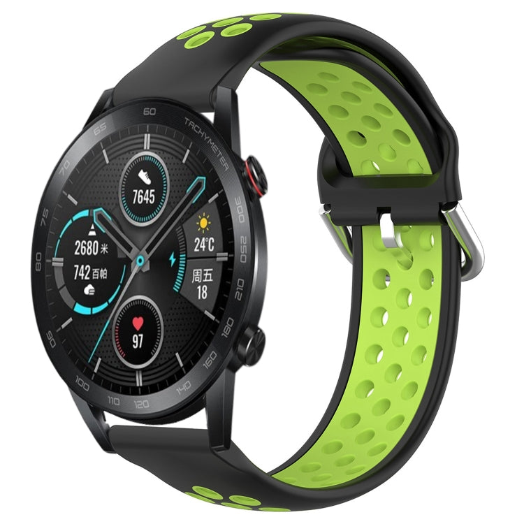 For Honor Magic Watch2 42mm 20mm Perforated Breathable Sports Silicone Watch Band