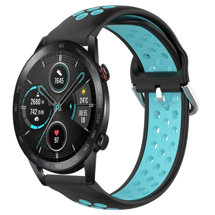 For Honor Magic Watch2 42mm 20mm Perforated Breathable Sports Silicone Watch Band