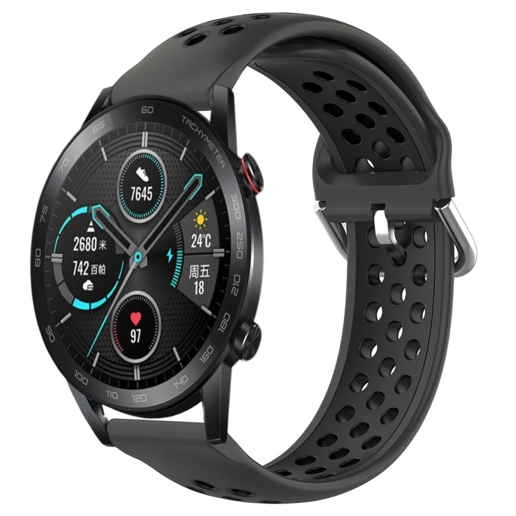 For Honor Magic Watch2 42mm 20mm Perforated Breathable Sports Silicone Watch Band