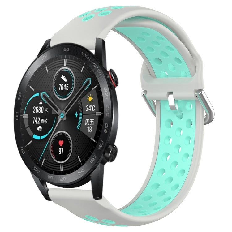 For Honor Magic Watch2 42mm 20mm Perforated Breathable Sports Silicone Watch Band