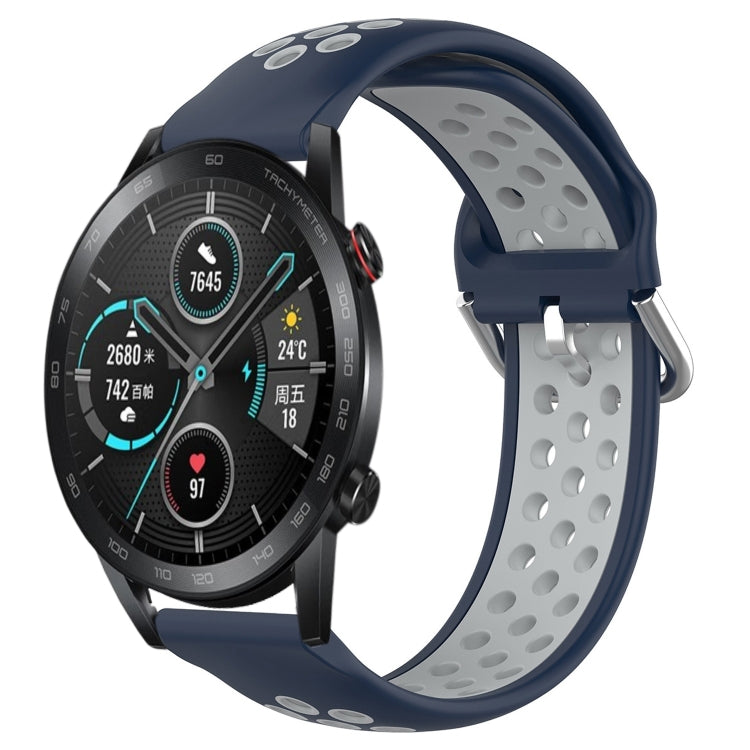 For Honor Magic Watch2 42mm 20mm Perforated Breathable Sports Silicone Watch Band