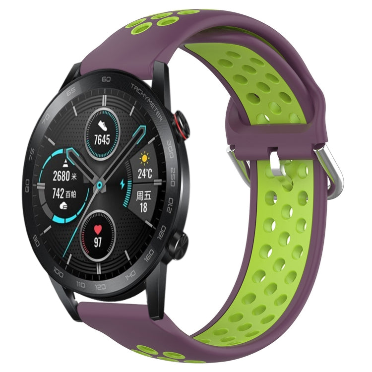 For Honor Magic Watch2 42mm 20mm Perforated Breathable Sports Silicone Watch Band