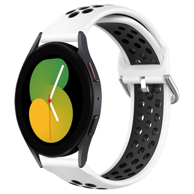 For Samsung Galaxy Watch 5 44mm 20mm Perforated Breathable Sports Silicone Watch Band