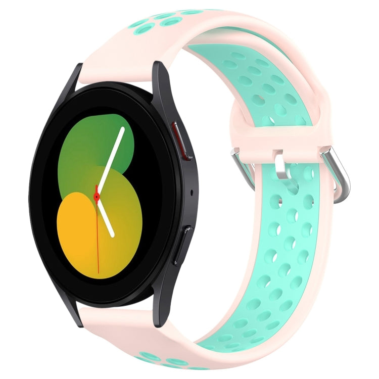 For Samsung Galaxy Watch 5 44mm 20mm Perforated Breathable Sports Silicone Watch Band