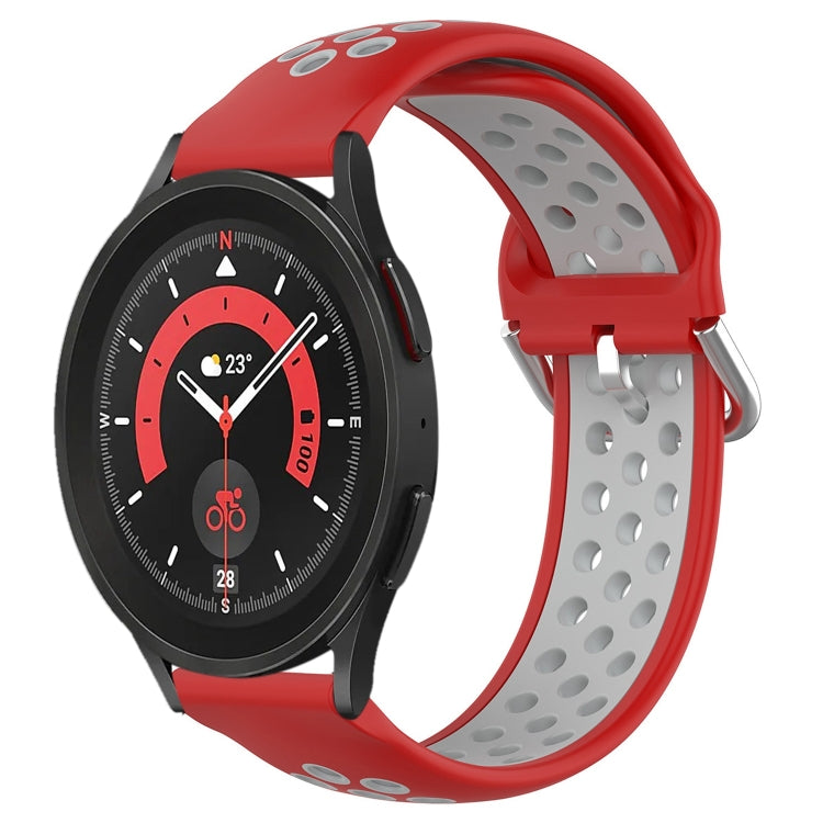 For Samsung Galaxy Watch 5 Pro 45mm 20mm Perforated Breathable Sports Silicone Watch Band