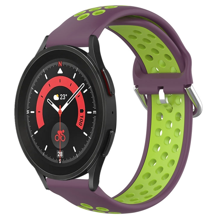 For Samsung Galaxy Watch 5 Pro 45mm 20mm Perforated Breathable Sports Silicone Watch Band
