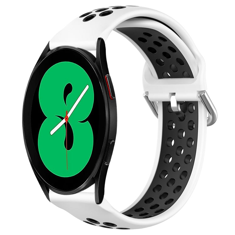 For Samsung Galaxy Watch 4 44mm 20mm Perforated Breathable Sports Silicone Watch Band