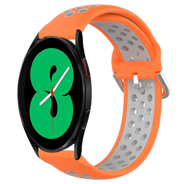For Samsung Galaxy Watch 4 44mm 20mm Perforated Breathable Sports Silicone Watch Band