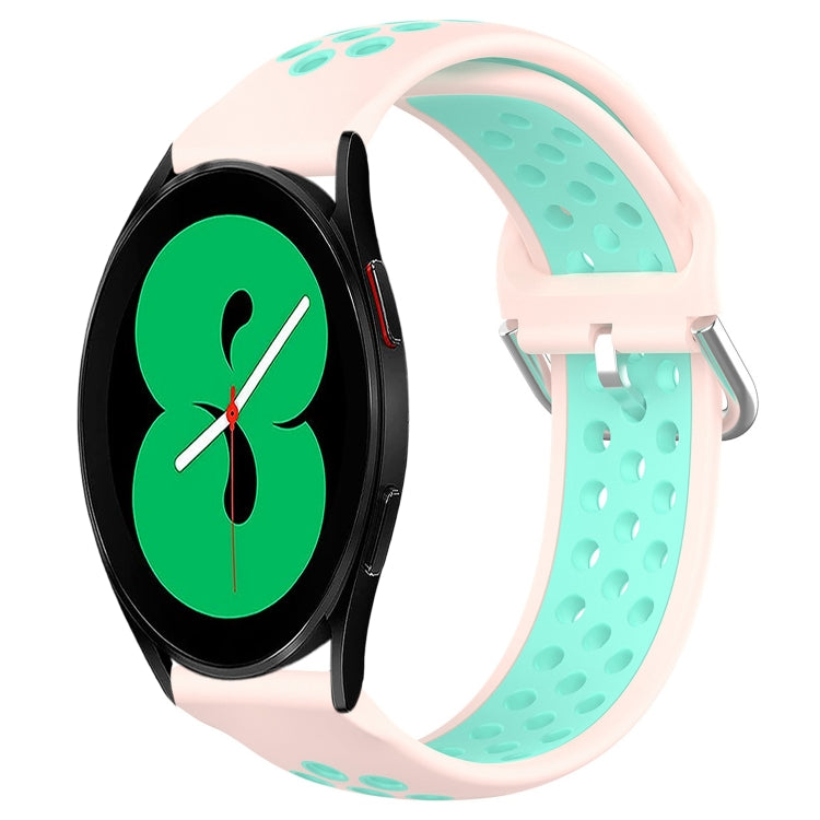 For Samsung Galaxy Watch 4 44mm 20mm Perforated Breathable Sports Silicone Watch Band
