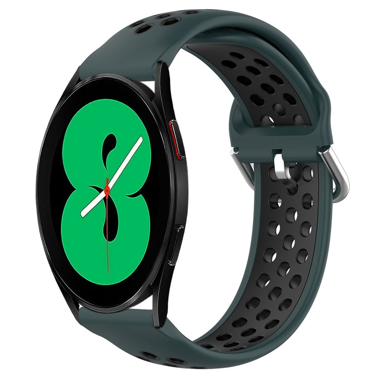 For Samsung Galaxy Watch 4 44mm 20mm Perforated Breathable Sports Silicone Watch Band