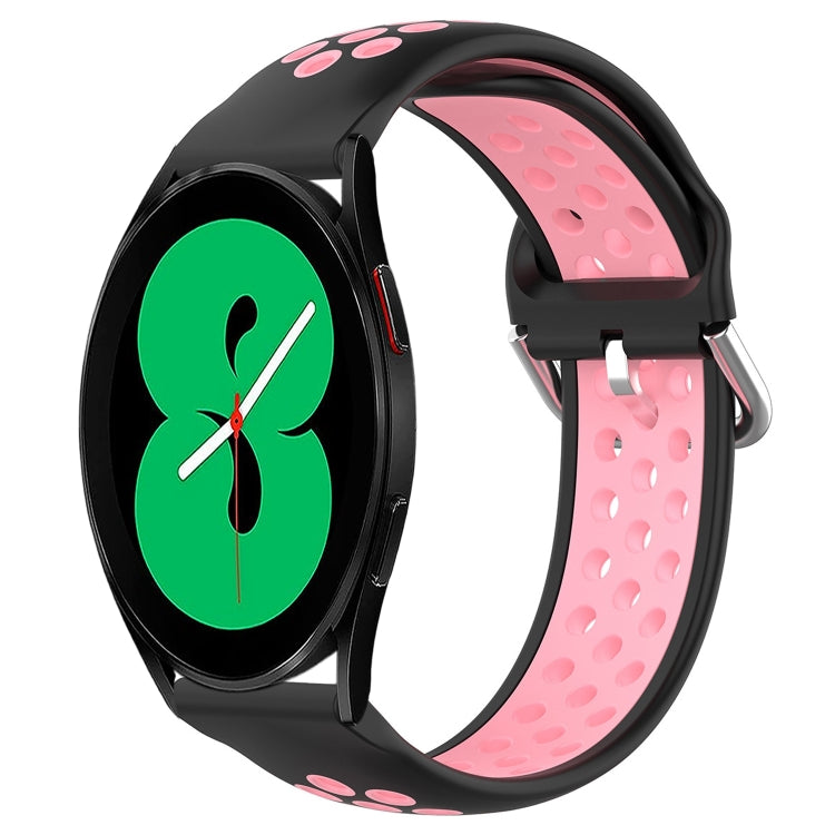 For Samsung Galaxy Watch 4 44mm 20mm Perforated Breathable Sports Silicone Watch Band