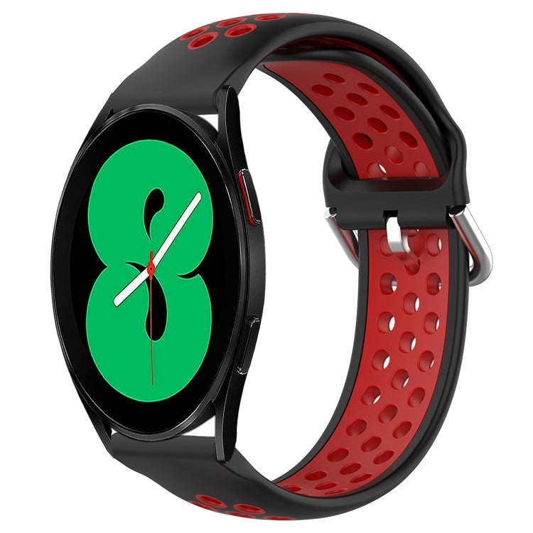 For Samsung Galaxy Watch 4 44mm 20mm Perforated Breathable Sports Silicone Watch Band