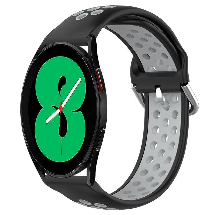For Samsung Galaxy Watch 4 44mm 20mm Perforated Breathable Sports Silicone Watch Band