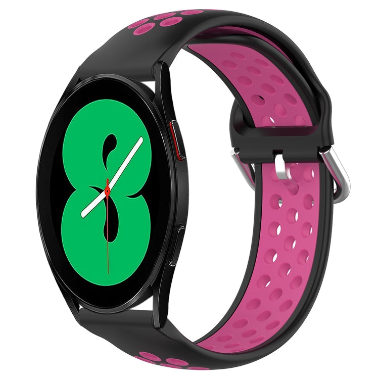 For Samsung Galaxy Watch 4 44mm 20mm Perforated Breathable Sports Silicone Watch Band