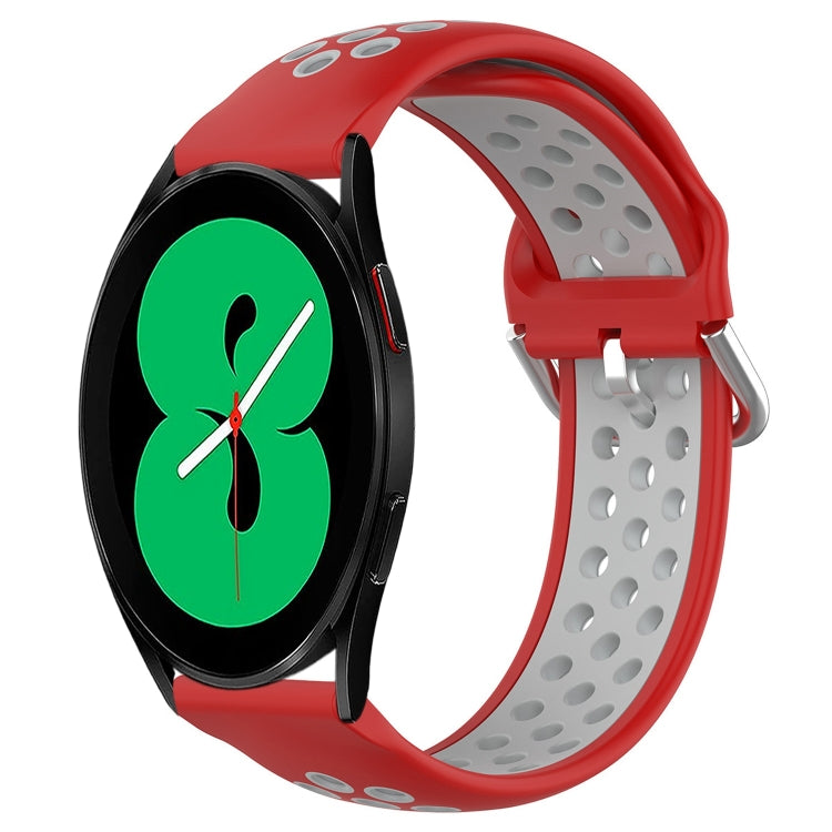 For Samsung Galaxy Watch 4 44mm 20mm Perforated Breathable Sports Silicone Watch Band