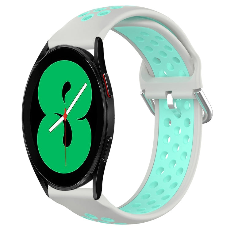 For Samsung Galaxy Watch 4 44mm 20mm Perforated Breathable Sports Silicone Watch Band