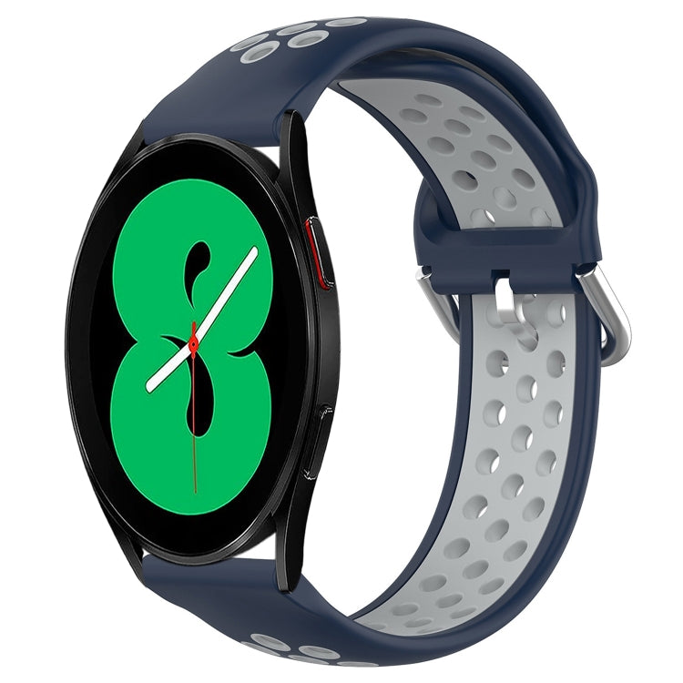 For Samsung Galaxy Watch 4 44mm 20mm Perforated Breathable Sports Silicone Watch Band