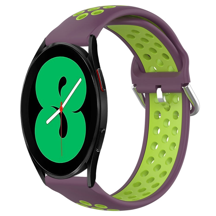 For Samsung Galaxy Watch 4 44mm 20mm Perforated Breathable Sports Silicone Watch Band