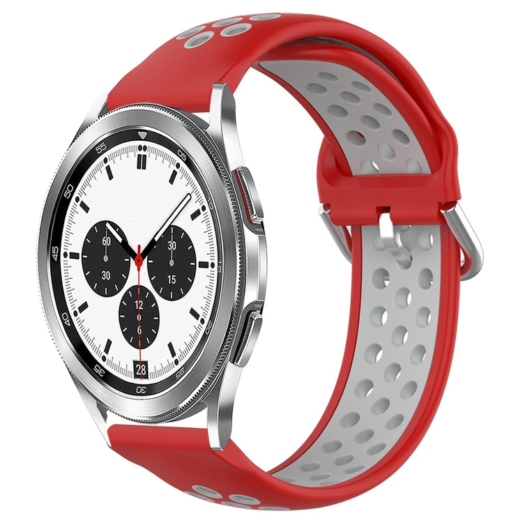 For Samsung  Galaxy Watch 4 Classic 42mm 20mm Perforated Breathable Sports Silicone Watch Band