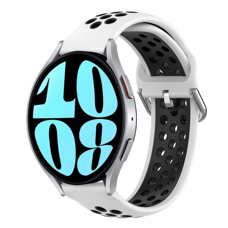 For Samsung Galaxy Watch 6 44mm 20mm Perforated Breathable Sports Silicone Watch Band