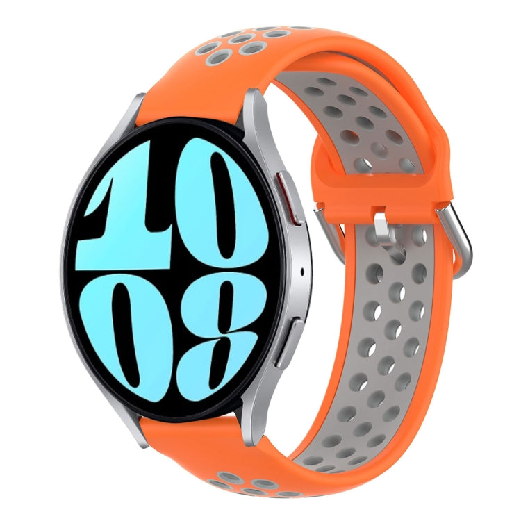 For Samsung Galaxy Watch 6 44mm 20mm Perforated Breathable Sports Silicone Watch Band