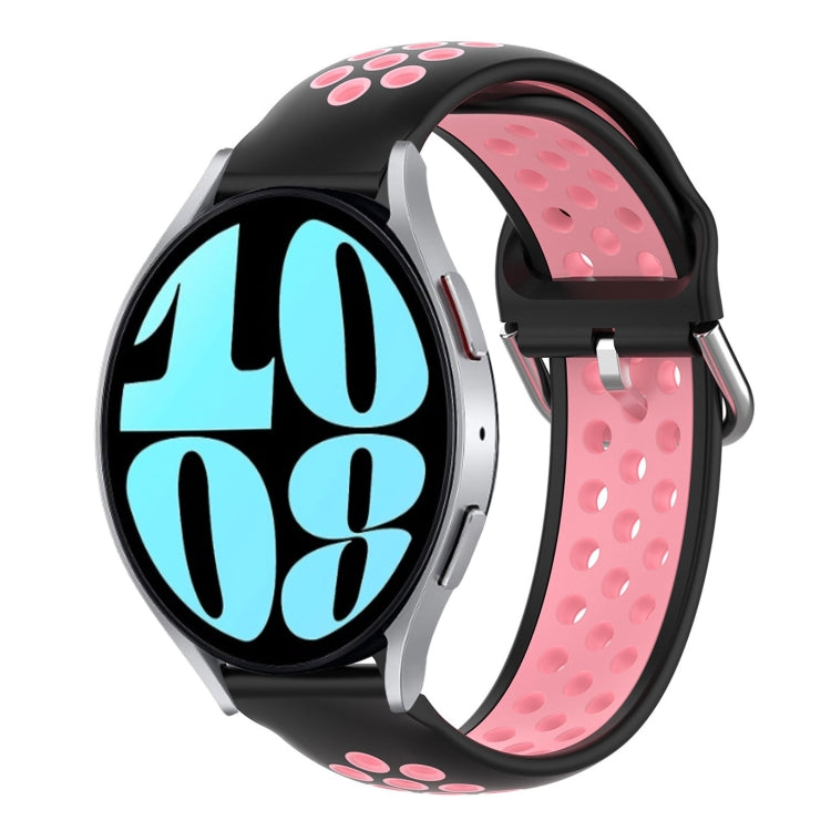 For Samsung Galaxy Watch 6 44mm 20mm Perforated Breathable Sports Silicone Watch Band