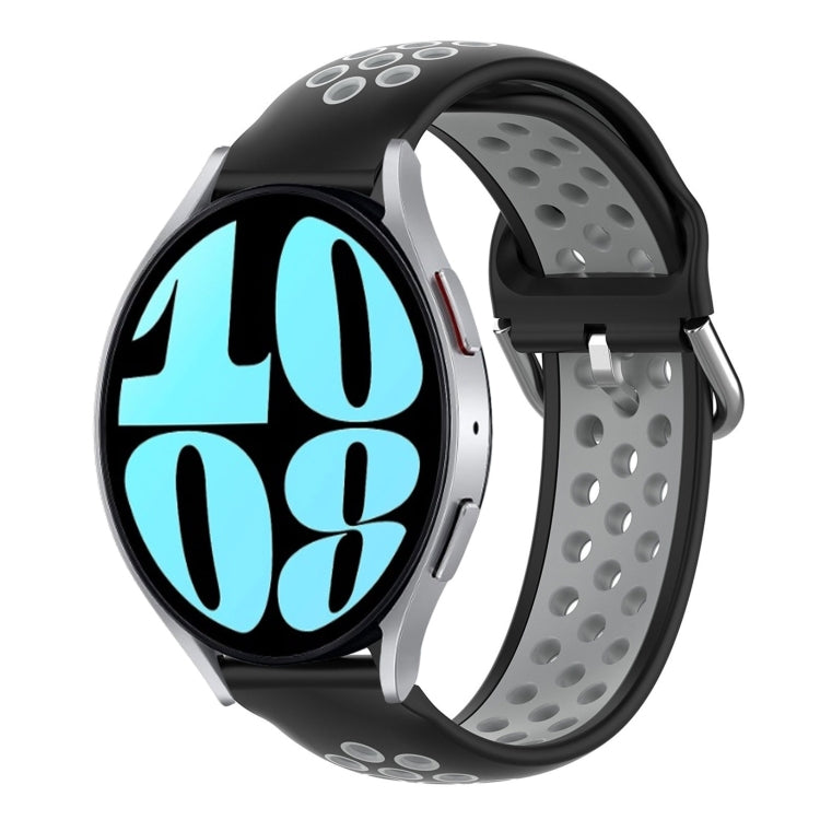 For Samsung Galaxy Watch 6 44mm 20mm Perforated Breathable Sports Silicone Watch Band